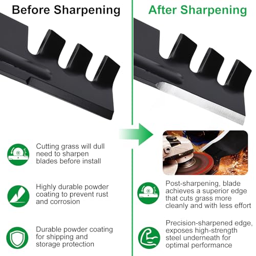 Image of Grasscool 942-0616A 6 Star Mulching Blades for Cub Cadet 42 inch Mower Ultima ZT1-42 XT1-42 LT42 Troy Bilt Bronco Pony 42 inch Zero Turn Riding Replace 742-0616A