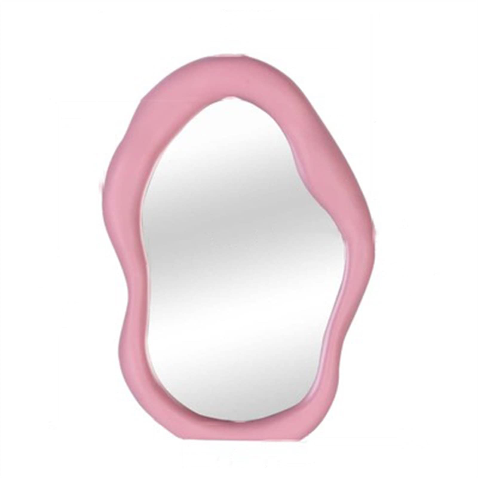 GHJrtHFJ Desk mirror, Table Makeup Mirror HD Home Bedroom Tabletop Decoration Solid Color Abnormity Cosmetic(Pink)