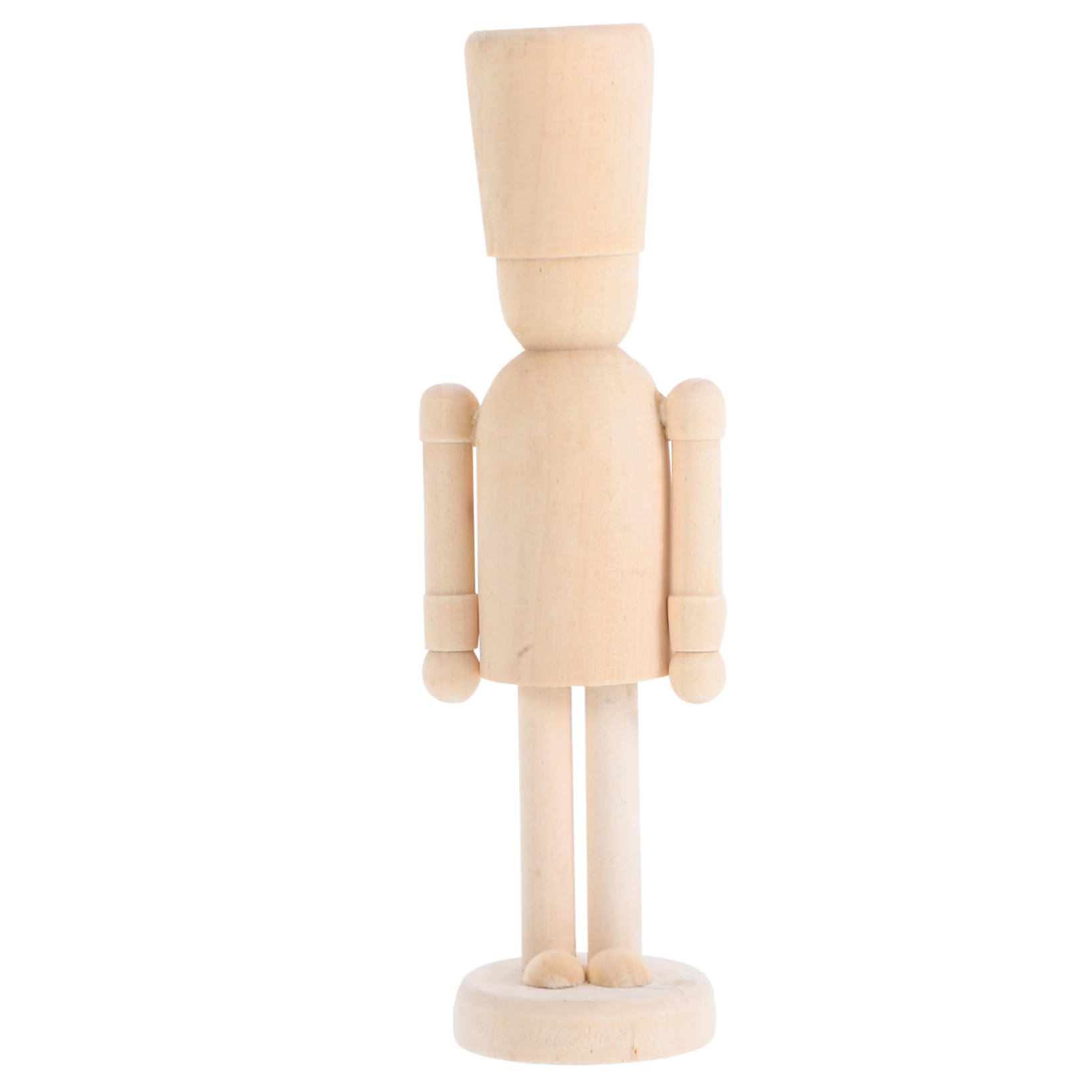 Warmhm Unfinished Plain Nutcracker Soldier DIY Wooden Christmas Nutcracker Figure for Desktop Festive Ornaments