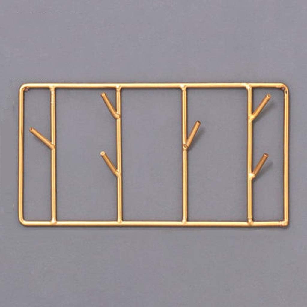 Gold Iron Art Key Holder Wall Nordic Coat Hangers Home Decoration Wall Hook for Keys Creative Hat Hanger Bathroom Accessories(25.5cm)