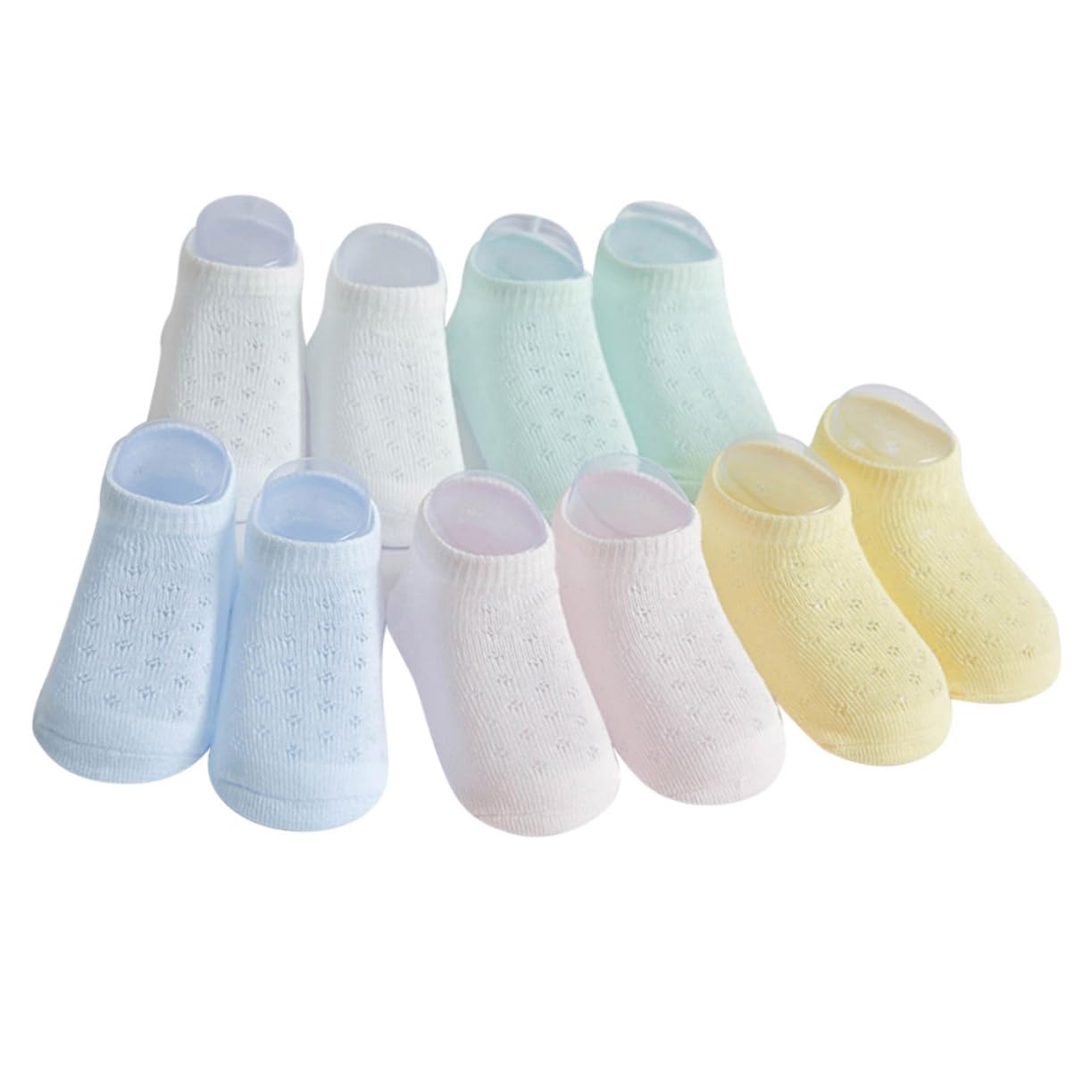 JEWEDECO 5 Pairs Baby Kids No Show Ankle Socks Breathable Mesh Socks for Toddlers (3-5 Years