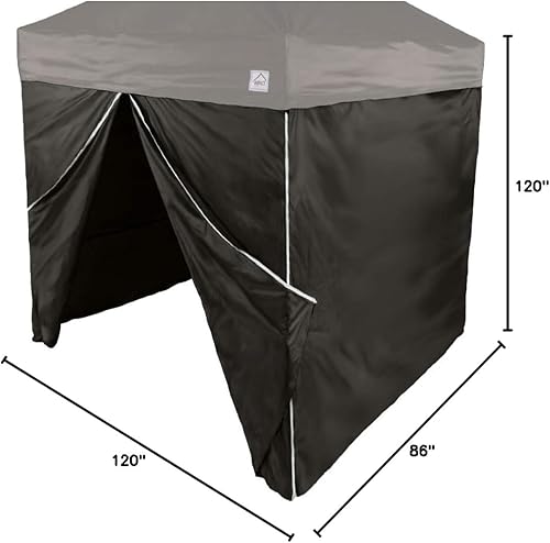 Miniatura 6 de Impact Canopy Juego de pared para tienda de campaña de 10 pies, 1 pared lateral sólida y 1 pared lateral con cremallera media, color negro