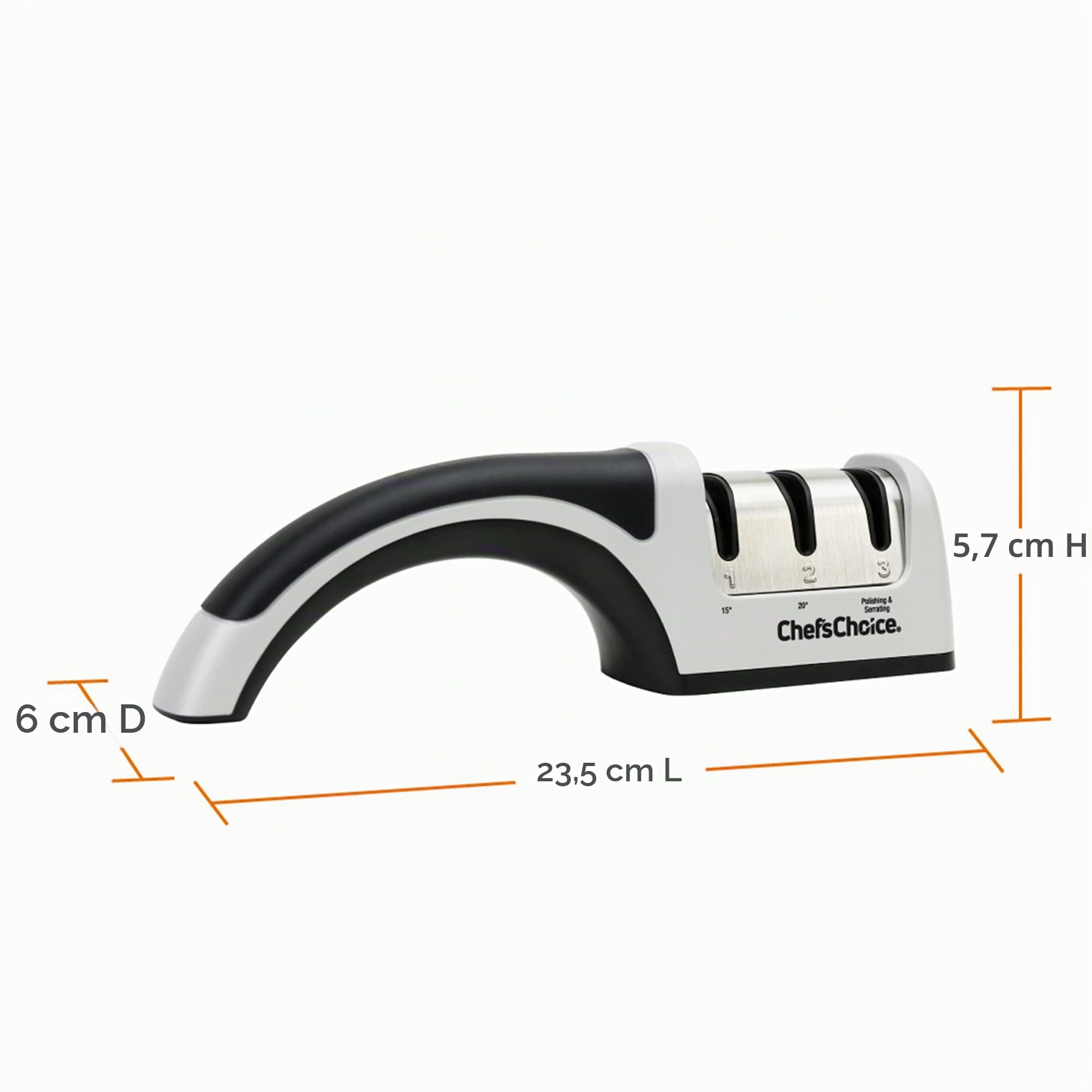 Chefs Choice Choix du Chef 23,8 x 5.1 x 7.0 cm Manuel Diamant Hone Aiguiseur, Noir/argenté
