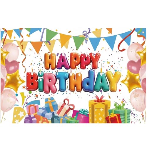 molicorl Happy Birthday Banner Backdrop, Colourful Fabric Party Sign and Photo Booth Background for Adults, Large Celebration Decoration for Venues, Home Parties and Events
