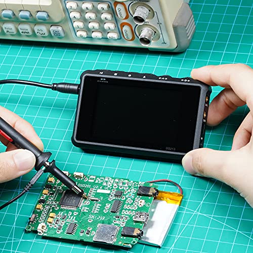 Portabable Oscilloscope Dso213, Bandwidth 100Msas, 4 Channel, 15Mhz Sampling Rate, Build-In Battery, With 2Pcs Of Probes Entry-Level Oscilloscope For Beginnger #TOP3