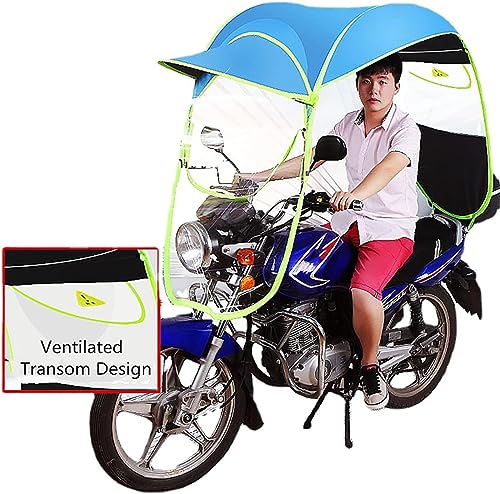 ElROal Toldo para Motocicleta, E-Bike Carport Toldo Toldo Batería De Almacenamiento Coche Motocicleta Refugio contra La Lluvia Transparente,Azul