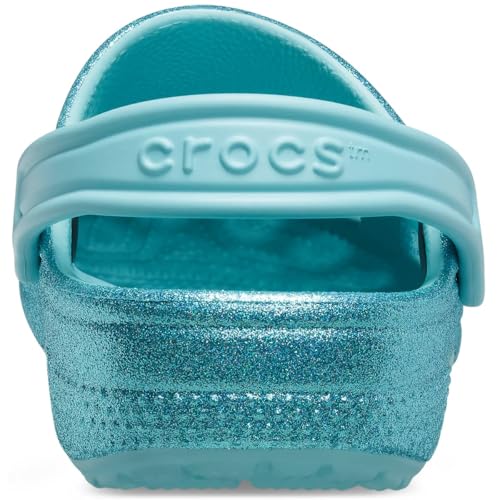 CROCS Classic Glitter Clog K - Pure Water - C13 , 206993-4SS-C13, Kids Unisex , Black , C13