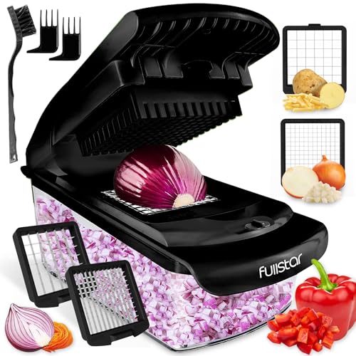 Comparison: Best Vegetable Slicer And Dicer 9 Fullstar The Original Pro Chopper - Vegetable Chopper and Spiralizer, Food Chopper with Container, Fruit Slicer, Kitchen Gadgets & Accessories, Home Essentials (2 in 1, Black)
