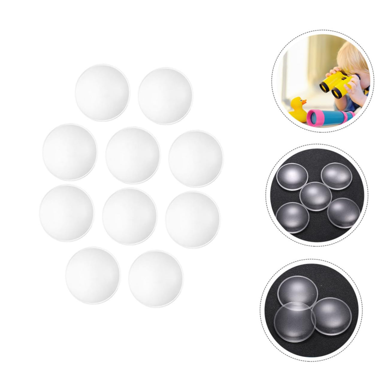 FRCOLOR 10Pcs Magnifier Lens Double Convex Transparent Lenses for Easy Replacement Improved Magnification Durable Accessories for Magnifying Devices