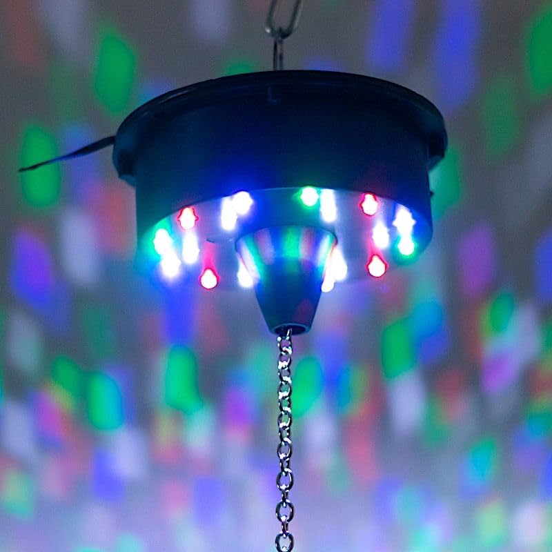 Black Heavy Duty Disco Ball Rotating Motor 18 LED Lights Wedding Party Events Reception Home Decorations Supplies