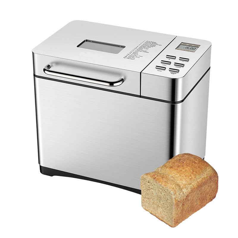 YXFAZPP Máquina de Pan automática Grande de 2,2 Libras, máquina de Hacer Pan Profesional con Bandeja de cerámica Antiadherente y 17 programas de cocción Inteligentes, Temporizador