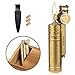 Trench Copper Lighter Kerosene Lighter Vintage Flint Wheel Lighter Antique Brass Lighter with Windproof Movable Wind Shield and Extra Flints