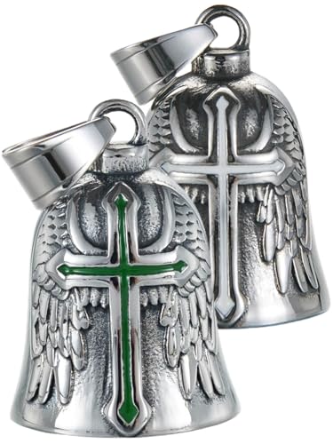 Image of Motorcycle Bell Guardian Angel Charm - Weather-resistant Good Luck Gremlin Bells With Gift Box, Legend Card, Keychain