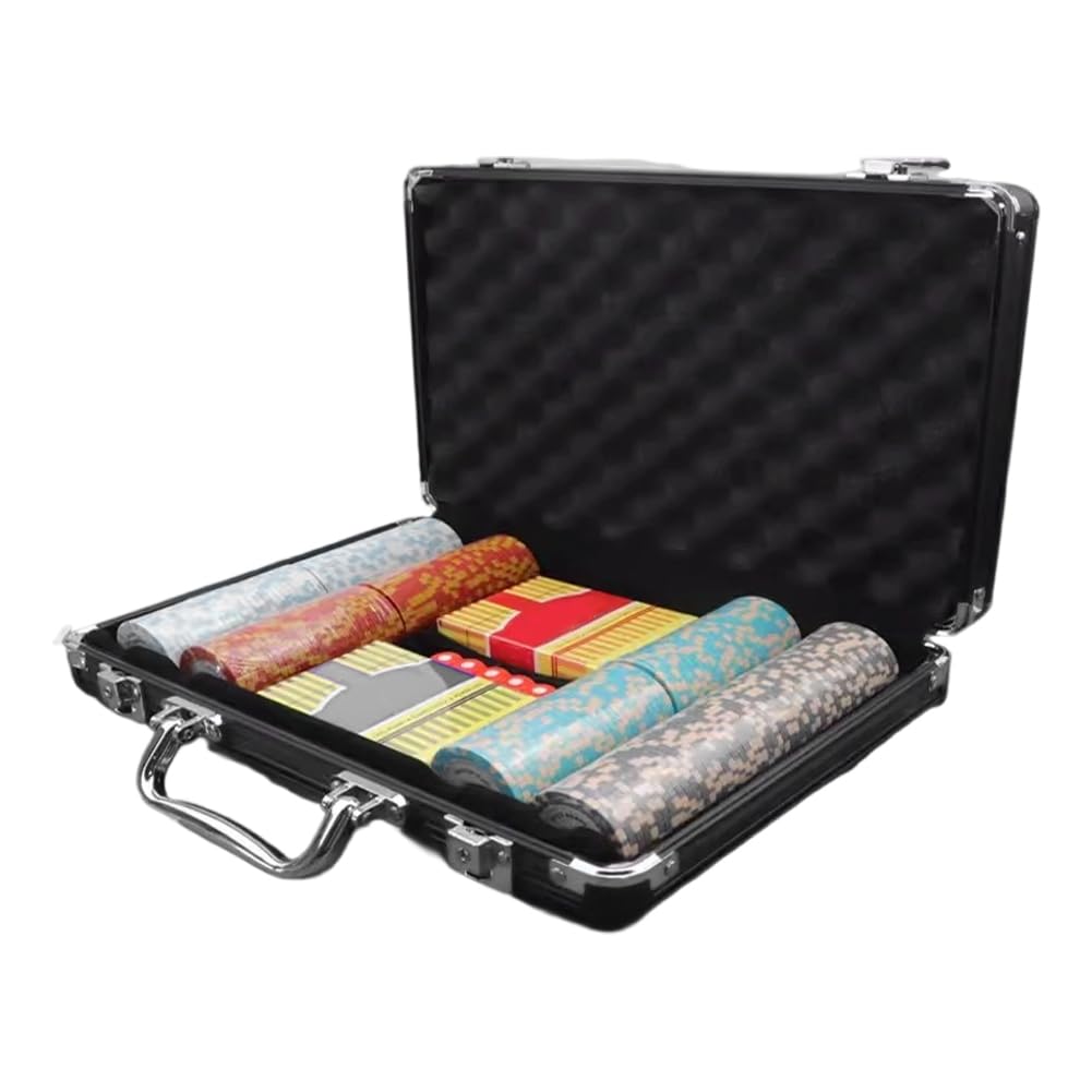 Étui À Jetons De Poker Vide, Conteneur De Stockage Avec Poignée Serrure, Boîte À Cartes Épaisse, Cadre En Alliage D'aluminium, Étui De Transport Portable Pour Jeux De Jeu, Capacité De 200 Jetons