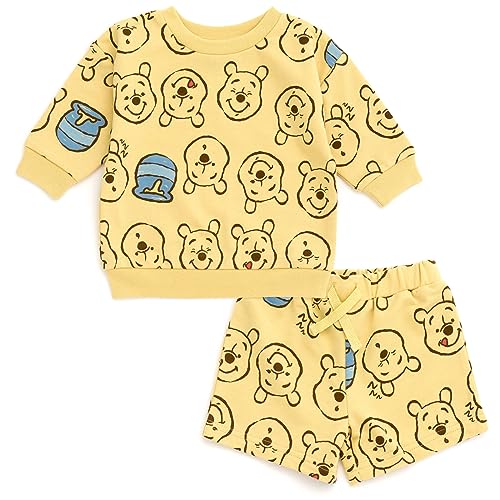 Image of Disney Mickey Mouse Winnie the Pooh Lion King Toy Story Jack Skellington French Terry Sweatshirt & Shorts Newborn to Big Kid