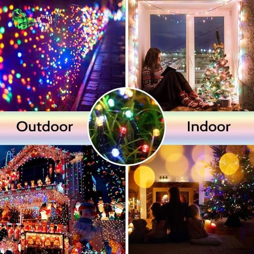 NEXVIN Luci Natale Esterno Solare 20M 200 LED, Catena Luminosa Esterno Solare Impermeabile, 8 Modi, Luci Natalizie da Esterno Energia Solare Decorative per Albero Giardino Natale Patio (Colorate)
