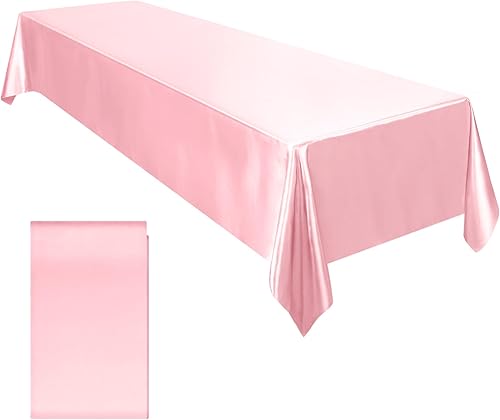 Ruisita Mantel de satén para fiesta, 58 x 102 pulgadas, mantel rectangular de seda brillante, mantel de tela suave para decoración de mesa de