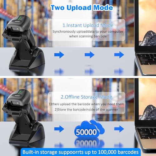Symcode MJ-4590DA-CHARGING Qr Industrial Bluetooth Barcode Scanner With Wireless Charging Stand, Wireless 2D 1D Bar Code Scanner Drop Protection Shock Dust Proof Hands Free Auto-Sensing Stand Barcode Scanner thumb #5
