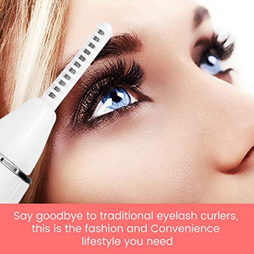 Heated Eyelash Curler, HOCOSY Electric Eyelash Curler 【2020 Newest】Mini USB Portable Eye Curler With LED Screen Display for Eyelashes Quick Natural Curling, Fast Heating and 24 Hours Long Lasting