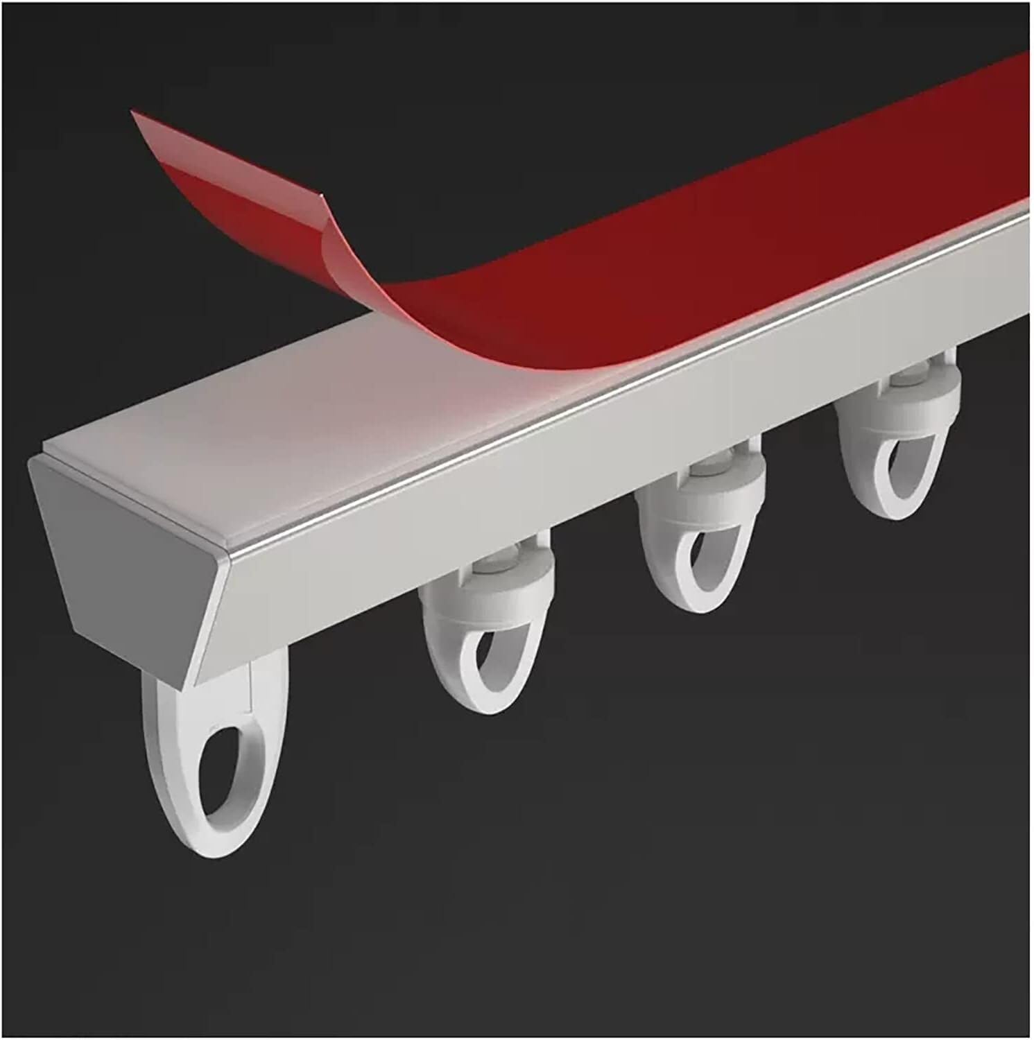 Rail de rideau séparateur de pièce adhésif blanc pour salon et studio
