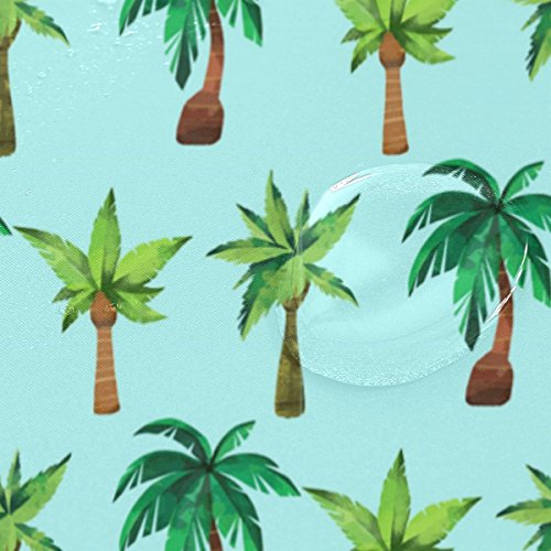 Waterproof Shower Curtain for Bathroom Watercolor Palm Tree Polyester Fabric Bath Stall Curtain with Free Hooks 66x72'' - Image 5