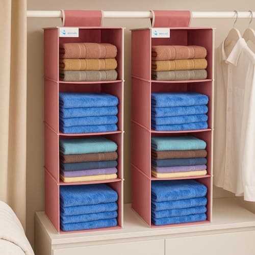 Image of Hanging Organizer (Pink, Pack of 2 (4 Shelf))