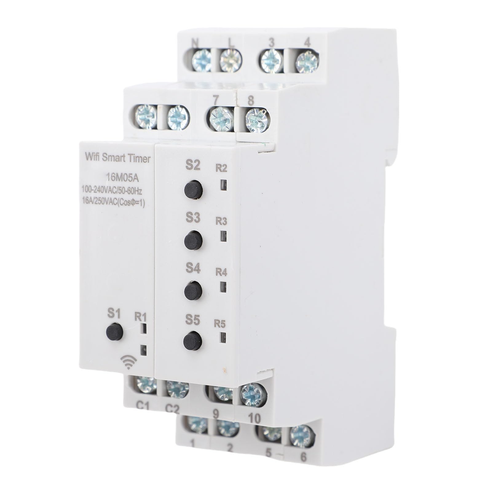 Fafeicy Minuteur WiFi Intelligent à 5 Canaux, Programmation Flexible avec Interrupteur Externe et Prise en Charge des Assistants Vocaux, pour la Commande Vocale Via L'application