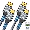 Paquete de 2 cables HDMI 2.1 de 10K 8K de 6.6 pies, certificado Highwings de 48 Gbps, cable HDMI delgado de ultra alta velocidad, compatible con 4K @120Hz 8K @60Hz, HDCP 2.2 y 2.3, HDR dinámico, eARC,