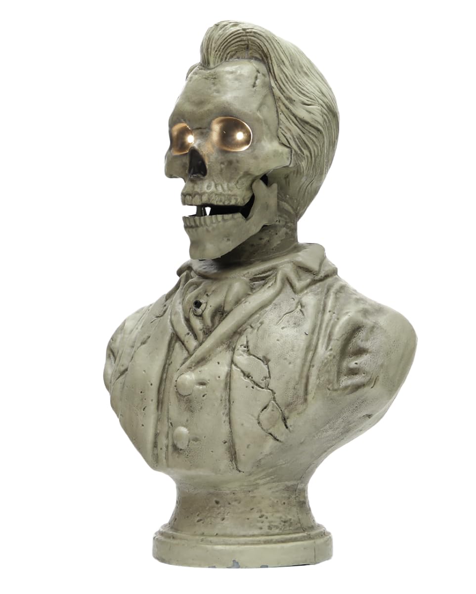 Horror-Shop Sprechende Skelett Gentleman Büste 37cm