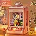 JHkim Claw Machine for Kids, Mini Claw Machine Candy Grabber Dispenser Toys for Girls, Claw Machine Arcade Game Classroom Educational Toy Vending Machine with 10 Refill Prizes Toys, Volume Adjustable