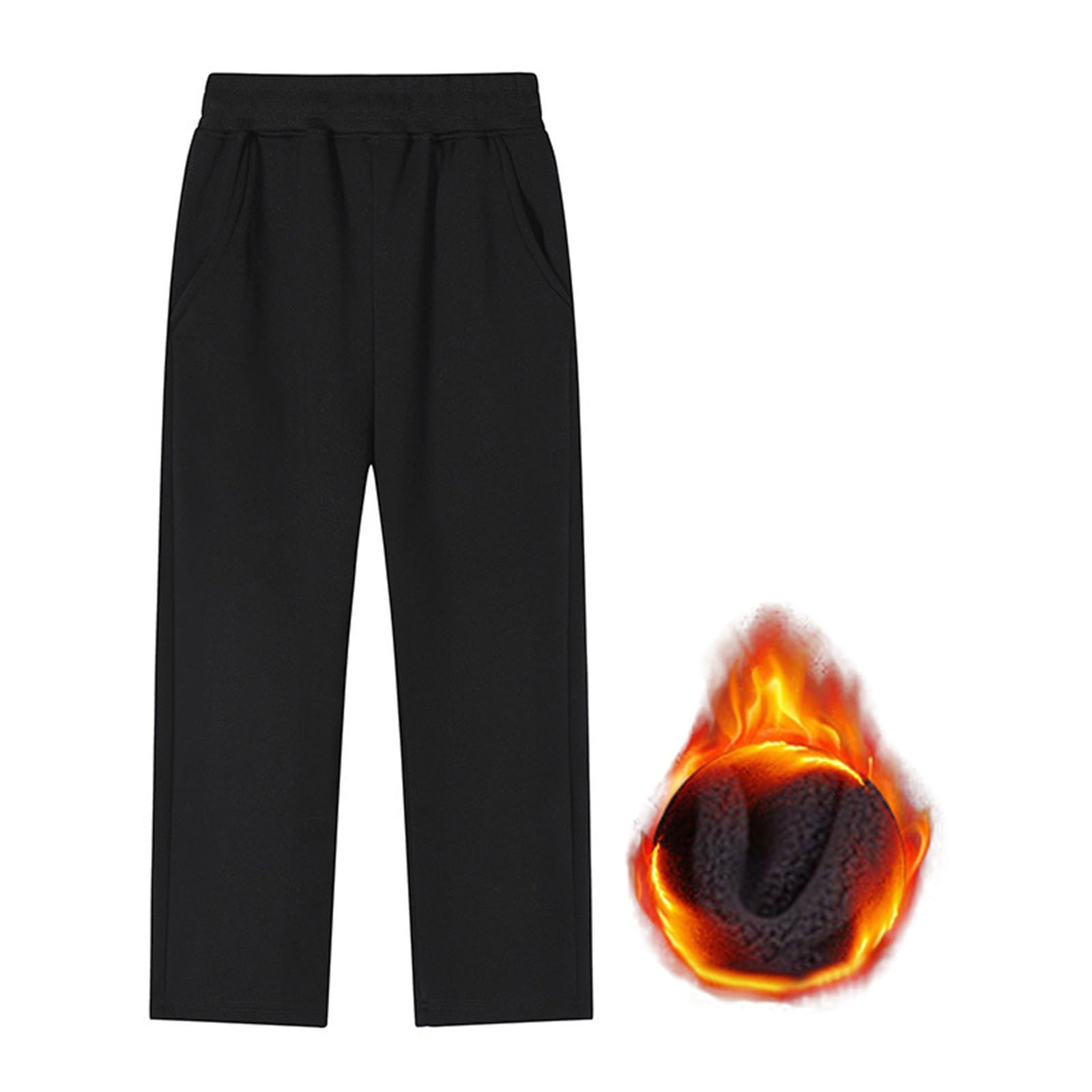 Generisch Pantalon cargo pour enfant garçon - Legging doublé en polaire - Pantalon de jogging long et doux - Pantalon extensible et confortable