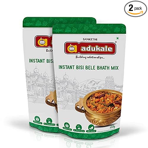 Adukale Instant Bisi BeLe Bhath, 500 Grams (Set of 2)