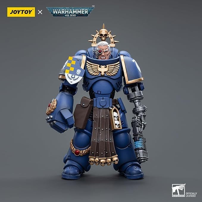 Miniatura 5 de JOYTOY 118 Warhammer 40,000 Figura de acción Ultramarines Teniente con Power Fist Collection Modelo 4 pulgadas