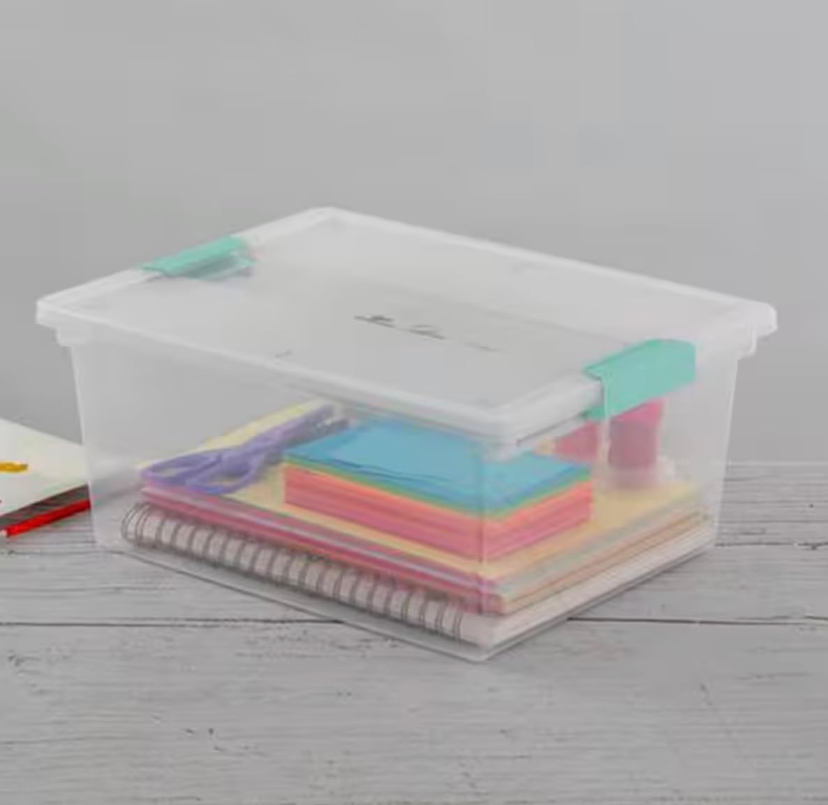 11.5 Quart Clear Plastic Storage Container Tote with Latching Lid (8 Pack) UK17479