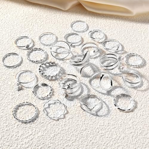 chicutie gold knuckle rings set for women stackable joint finger midi rings dainty cubic crystal zirconia simple hollow twist cute rings pack jewelry gift