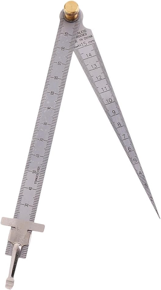2 in 1 Set, 0-15mm Metric Feeler Gauge Drill Hole Welding Taper Gauge with Ruler
