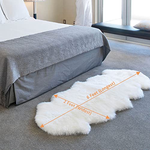 Bonshill Faux Fur Rug,Washable Fluffy Rug,White Throw Rugs For Living Room,2X6Runner Rug,Shag Nursery/Kids Rug,Furry Carpet For Bedroom Decor,Sheepskin Fur Rugs For Bedroom Aesthetic(With Laundry Bag) #TOP5