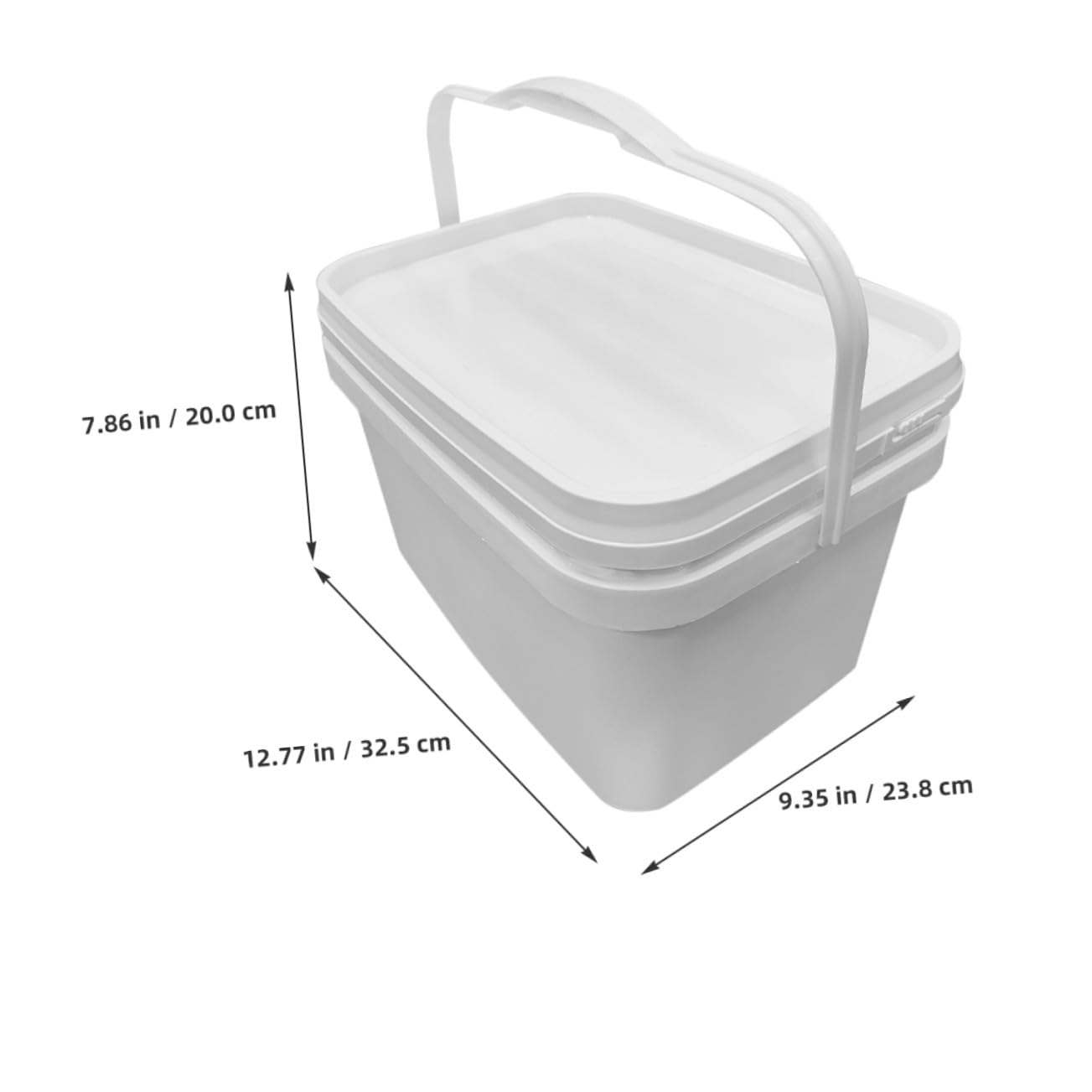 Secchio per Vernice Quadrato in Plastica da 10l con Coperchio e Manico Portatile, Contenitore per Conservazione Vernice e Pigmenti, per Lavori di Pittura e Attività All'aperto