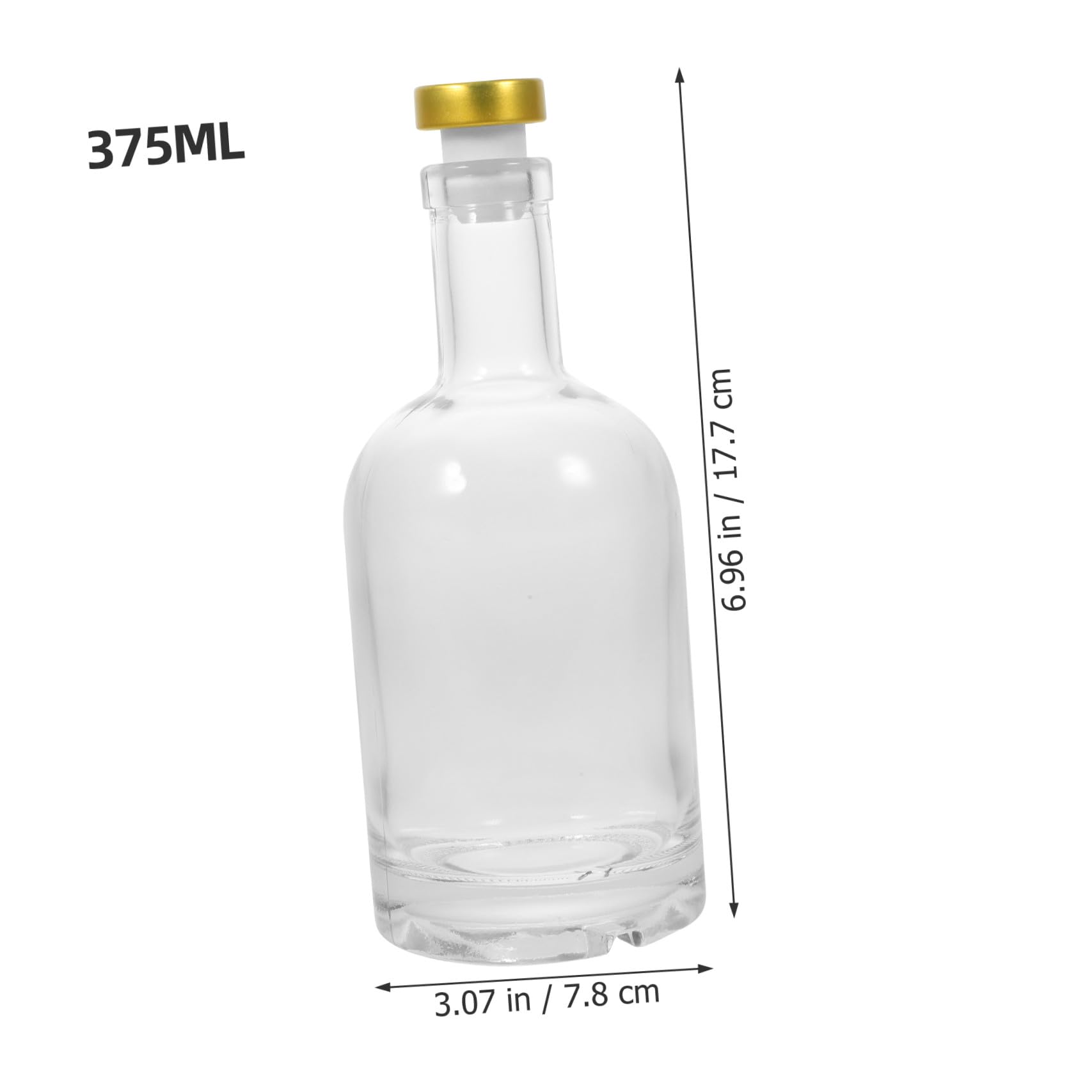 Pack Dickwandige Glasflasche 375ml für Spirituosen und Wein