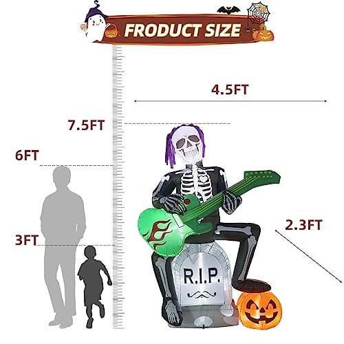 Fantôme gonflable Halloween 2m10 avec lumières LED intégrées