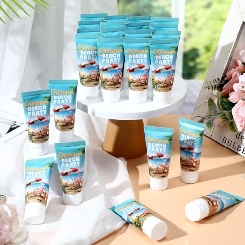 Image of 48 Pcs Travel Size Mini Sunscreen Bulk for Summer Vacation Spf 30 Water Resistant Sunscreen Lotion Sunblock for Thank You Gifts Hawaiian Wedding Pool Party Favor (Summer Beach)