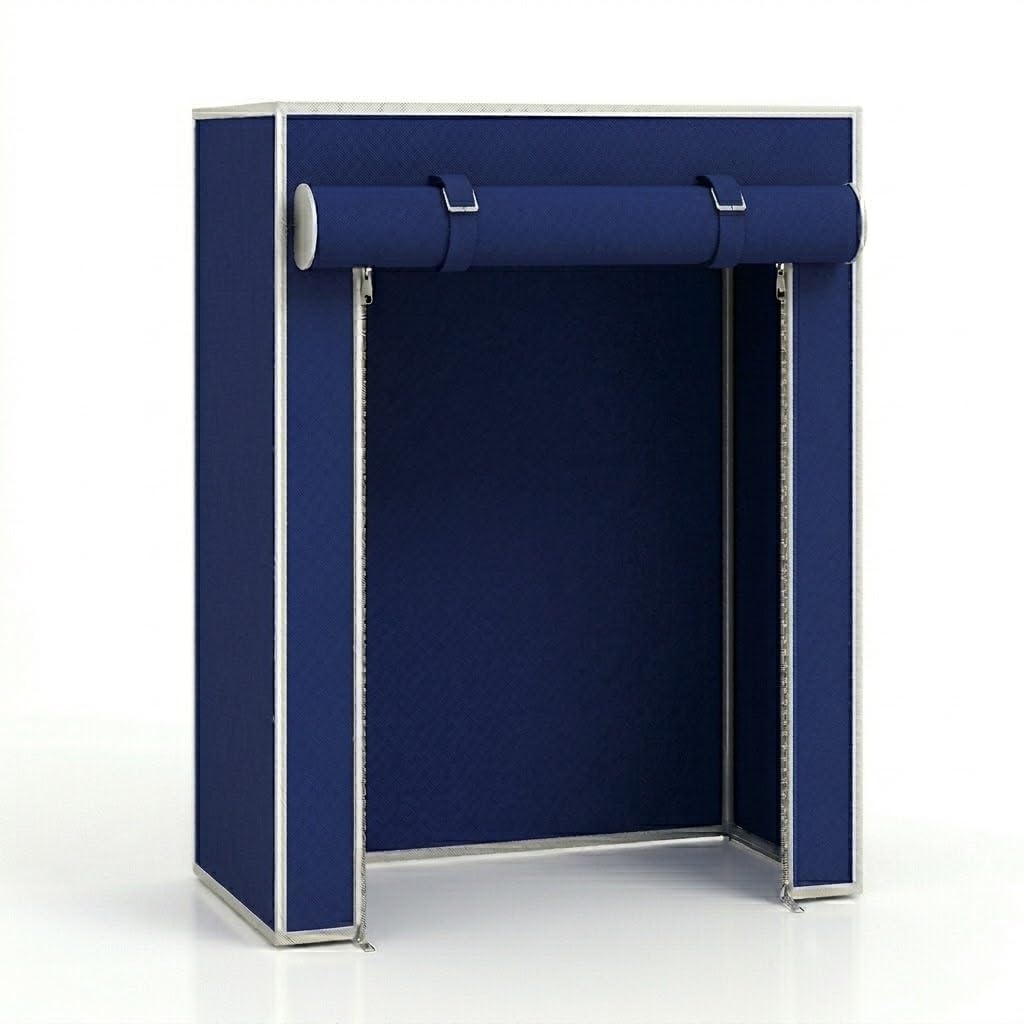 Shoe Rack Cover for 4L Layer Shoe Rack, Cover for Plastic and Matel Shoe Stand Blue Color.-image-9