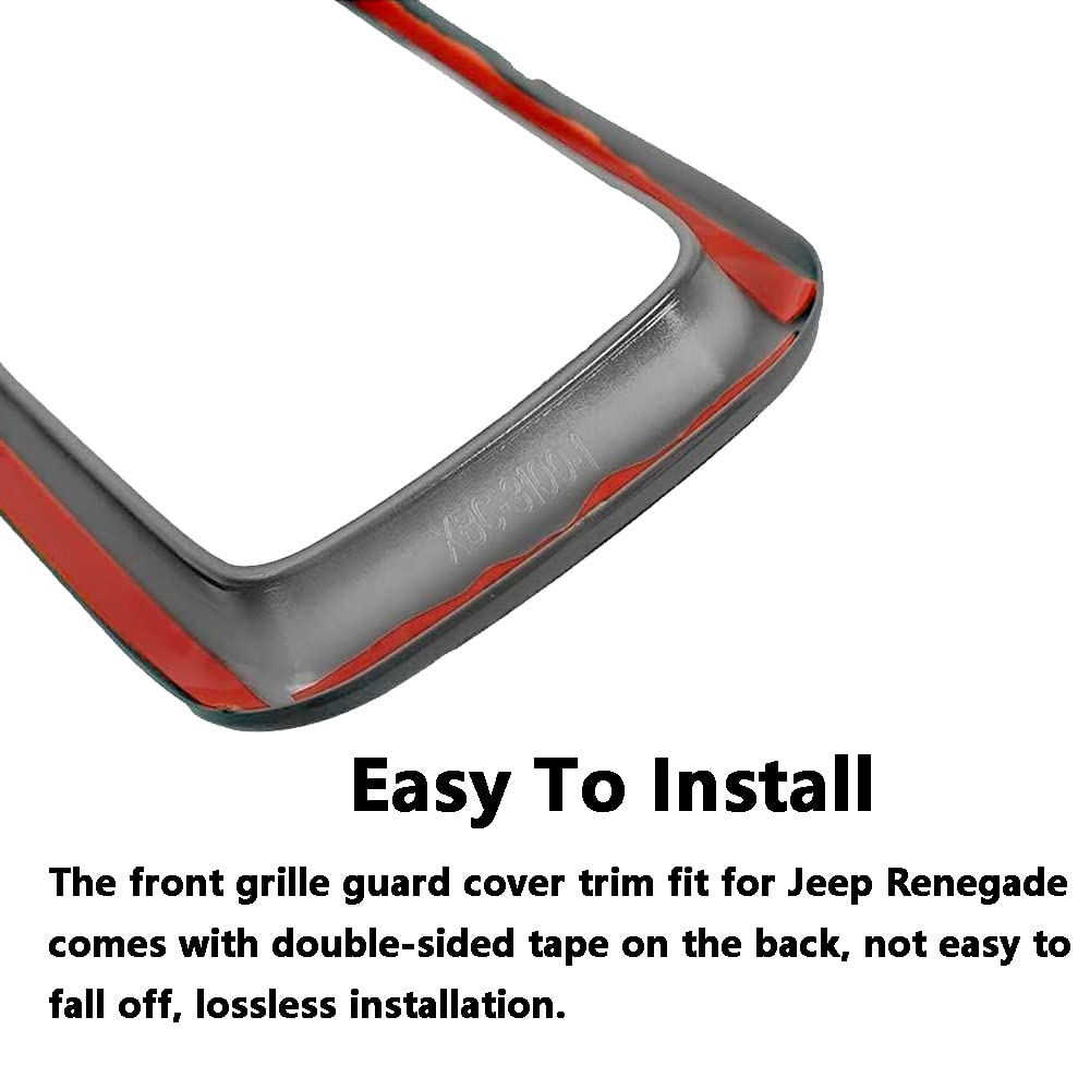 MASO Inserti Griglia Anteriore Auto Copertura Decorativa in ABS Compatibile con Jeep Renegade 2019 2020 2021 2022