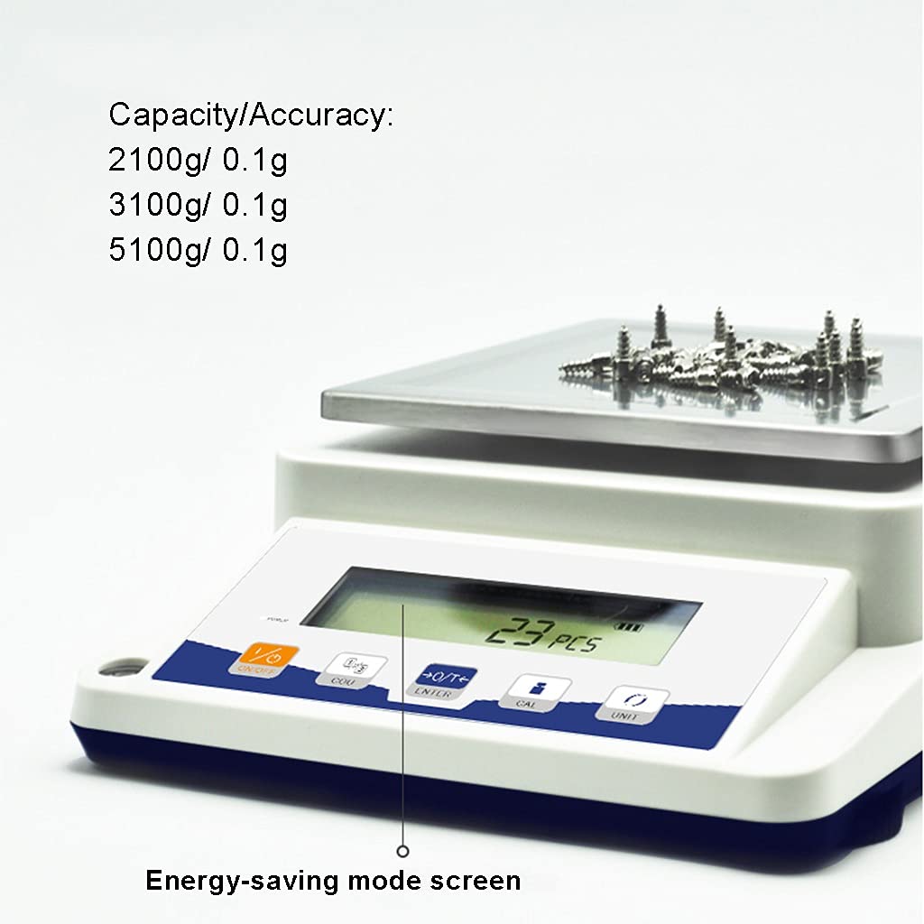 MRKU Báscula de conteo Balanza analítica de precisión de Laboratorio Balanza de 0,1 Gramos Balanza electrónica Báscula de joyería Pesaje de precisión de Cocina CA/CC