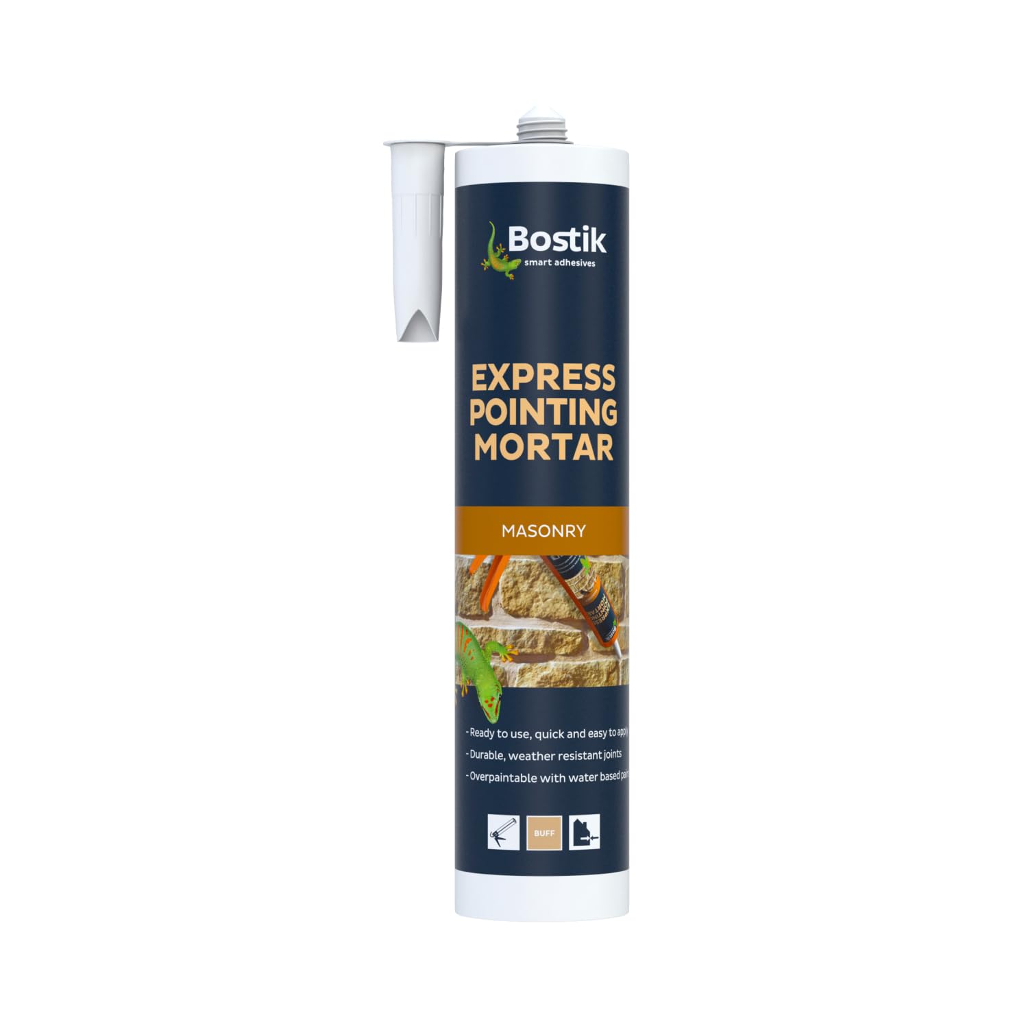 Bostik Express Mortier pointu prêt à l'emploi, résistant aux intempéries, couleur : buff, contenance : 310 ml