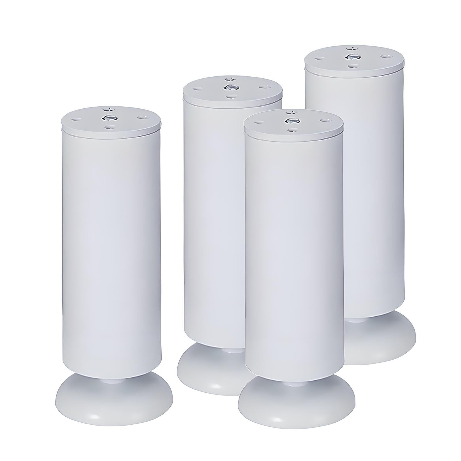 4 Gambe Regolabili per Letto, Piedini per Mobili in Metallo 8–30cm per Struttura Letto/Divano/Armadio/Tavolo/Toeletta, Supporto Pesante Sottopiano(Bianco,30cm/12in)