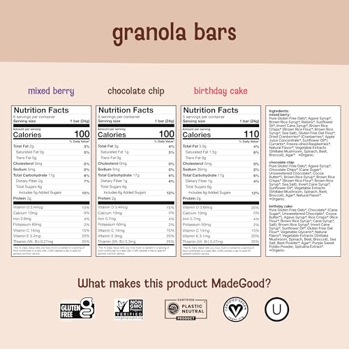 Image of MadeGood Granola Variety Pack 37-Count Chewy Breakfast Snack Bars, Bites
