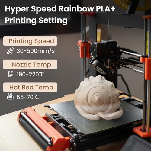 Image of ERYONE High Speed Rainbow PLA Plus Filament 3D Printer Filament 1.75mm + /- 0.03mm, Multicolor Rapid PLA Filament 1KG Cardboard Spool(2.2LBS), Rock Rainbow