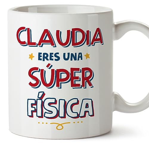 MUGFFINS Tazas Personalizadas para FÍSICA mujer - En Español - Eres Súper - 11 oz / 330 ml - Regalo Personalizable original y divertido