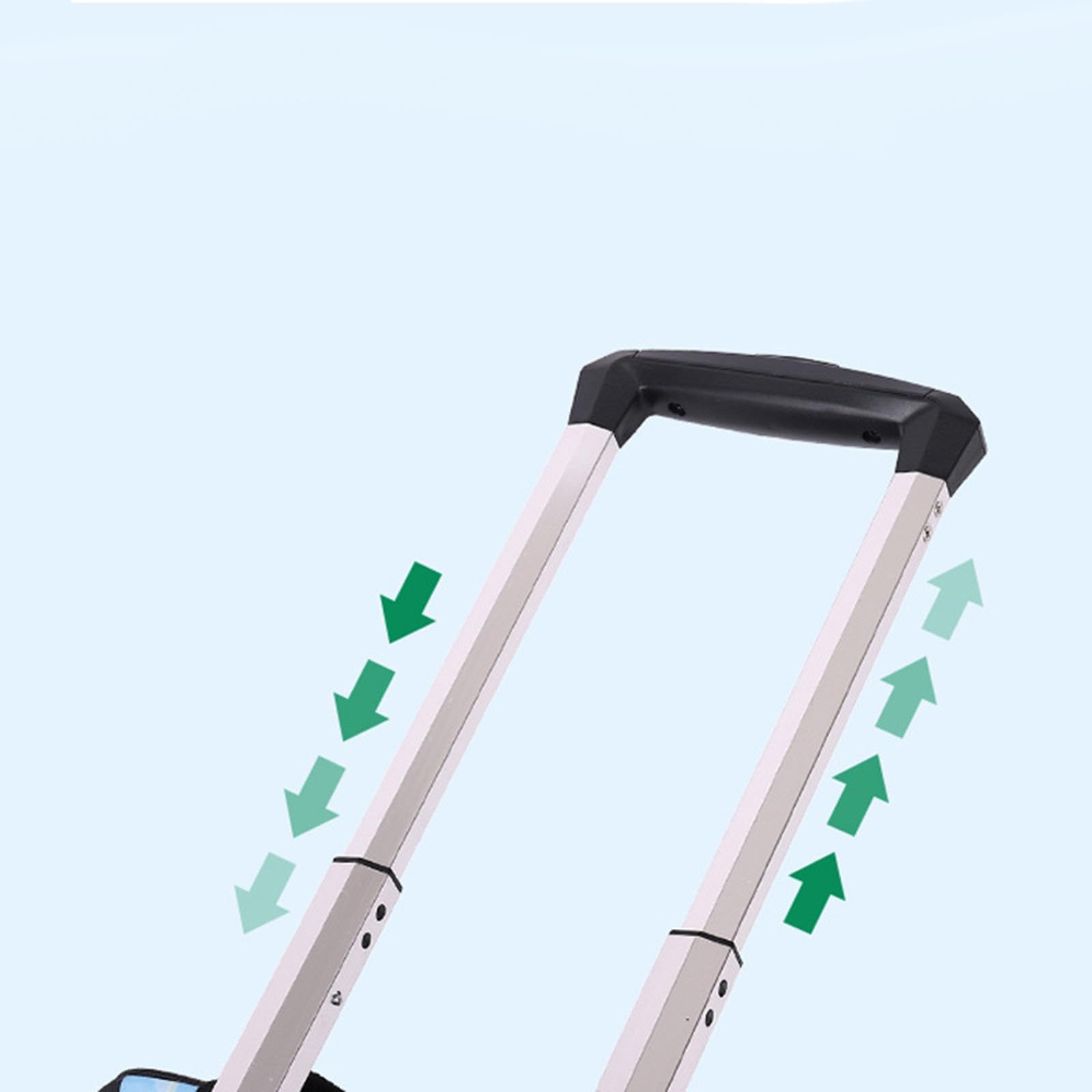 Carrito de Viaje Mochila Accesorio Escolar Porta Trolley Aluminio Ligero Plegable Asa Manual Ruedas Sin Freno Adecuado para Excursiones Oficina, cinco ruedas, unico